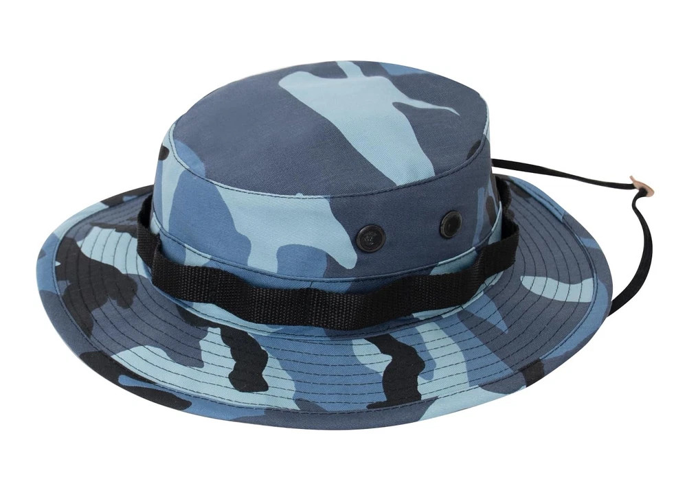 Sky Blue Camo Boonie Hat Government Spec Tactical Outdoor Sun Defense Hat