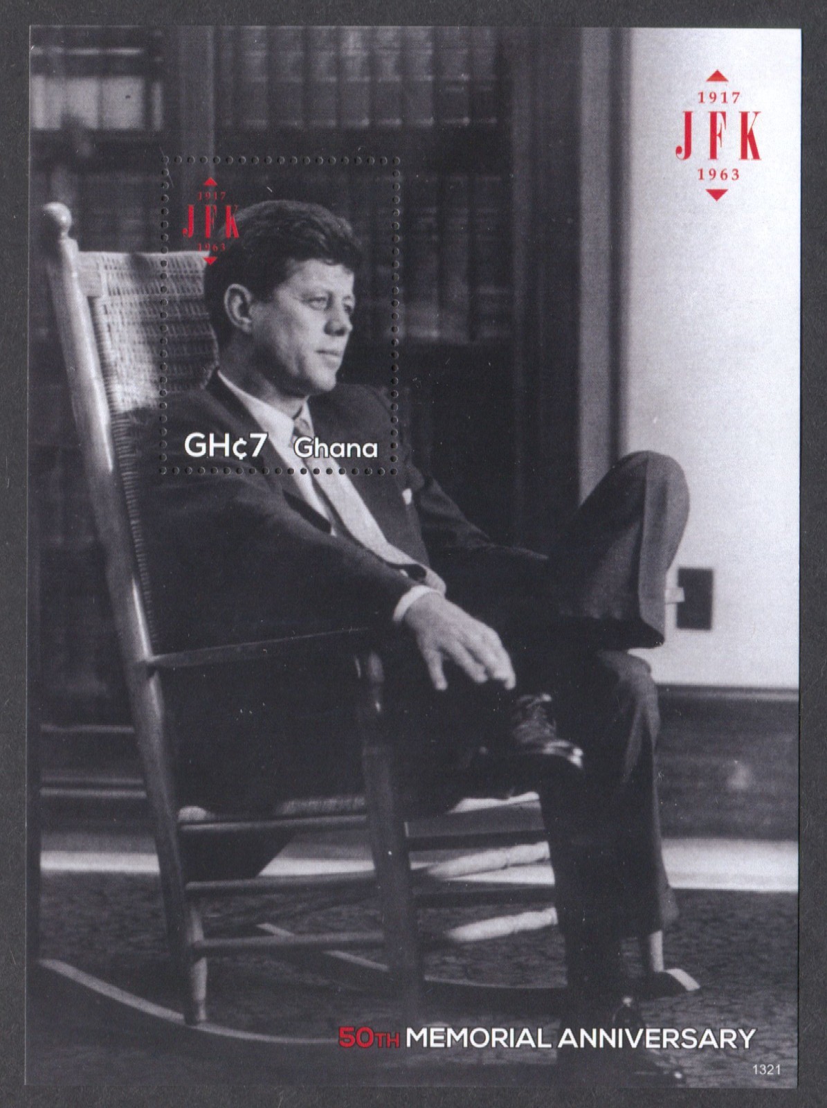 Ghana Sc# 2764, Pres. John F. Kennedy Memorial Anniv., VF/XF MNH S/S, No Faults