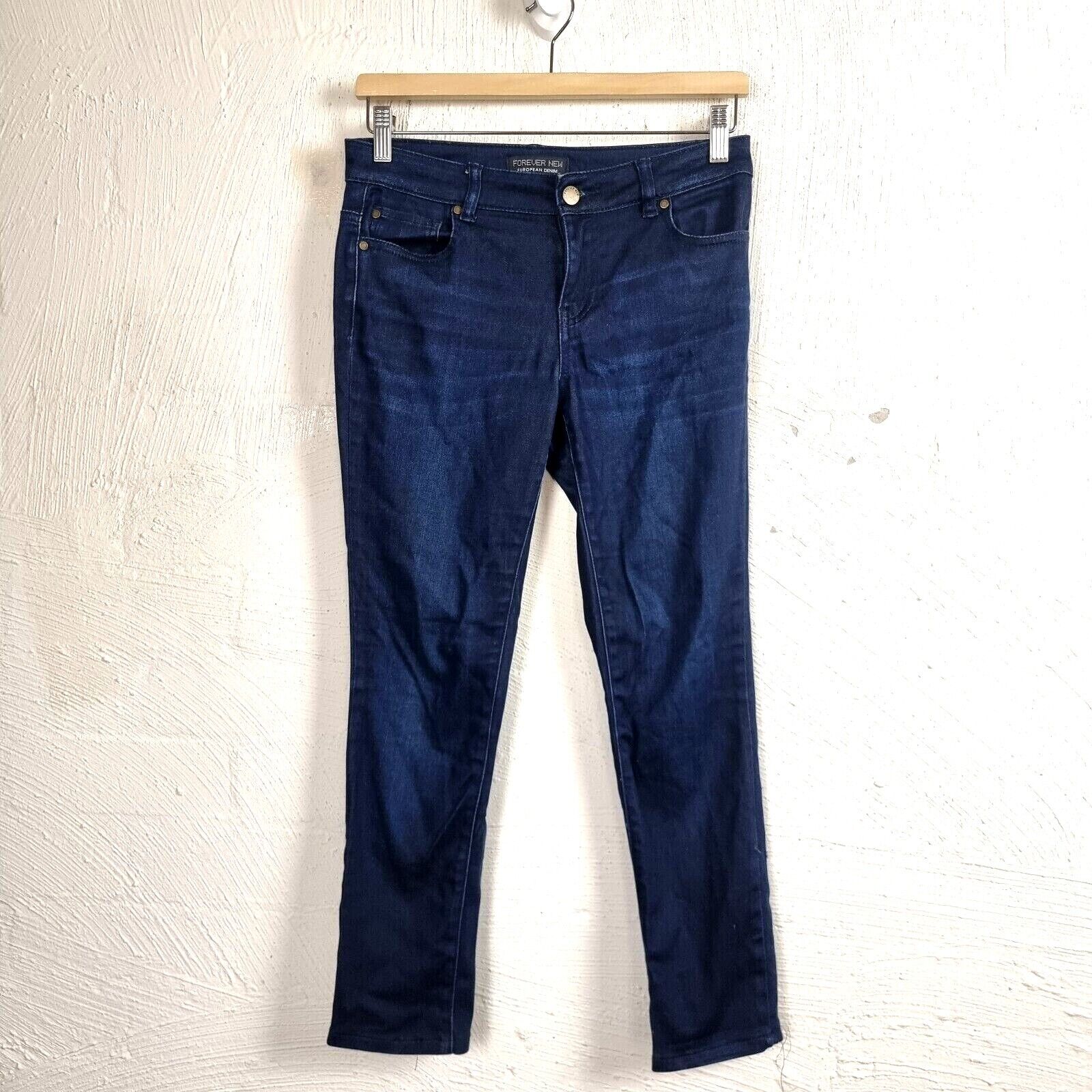 FOREVER NEW Womens Jeans Size 8 Blue Denim Low Rise Straight