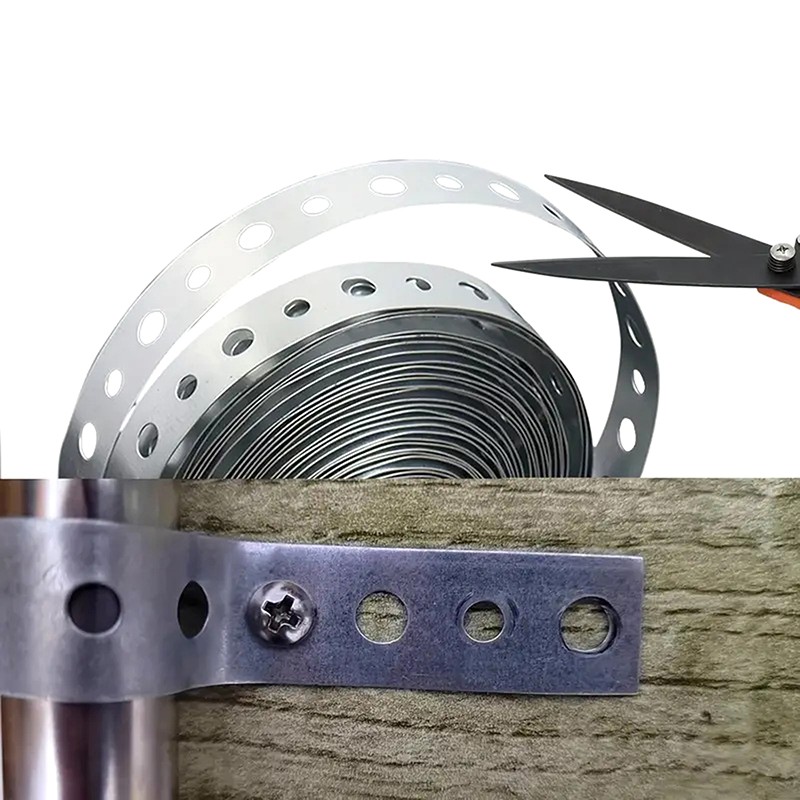 1 Roll Of 15M Galvanized Steel Tape Pre-Punched Multi-Slot Tape For Pipe Support