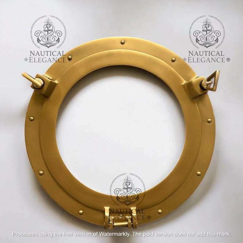 Nautical Brass Antique Porthole 30 inch Maritime Ship Window Wall Home Decor