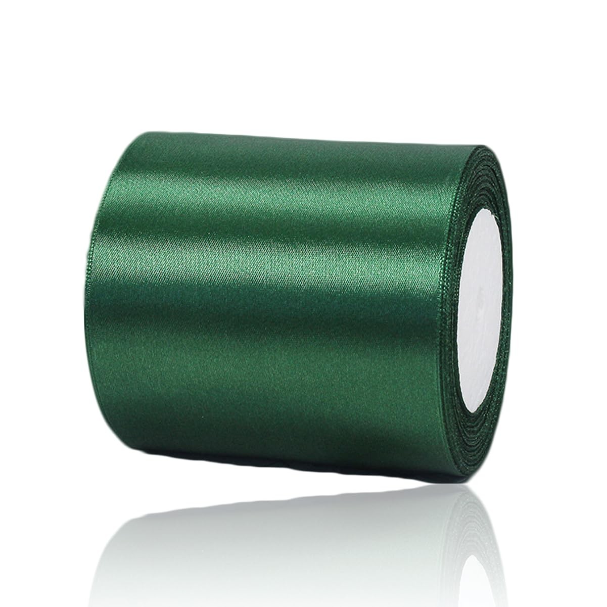 Dark Green Satin Fabric Ribbon DIY Crafts Bows Chair Sash 4 Inch x 25 Yards