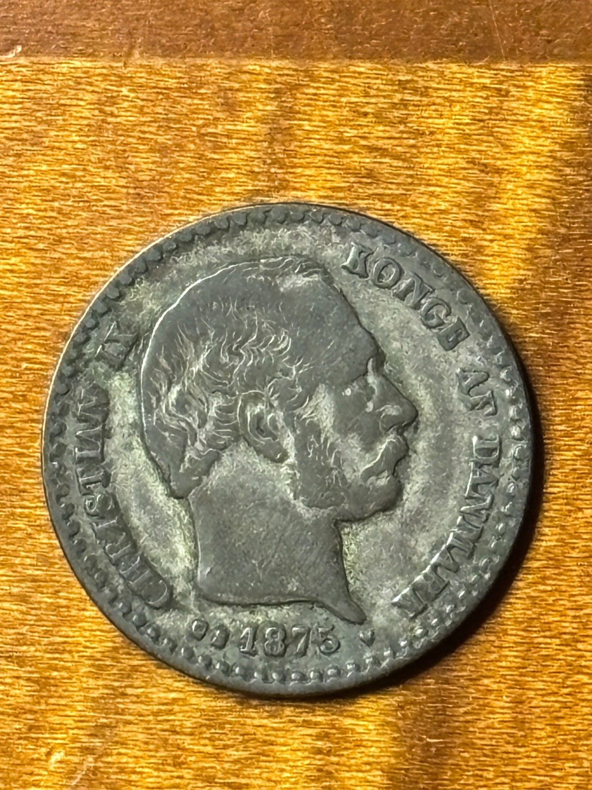 1875 Christian IX Denmark SILVER 10 Ore! FINE! Old Danish Coin!