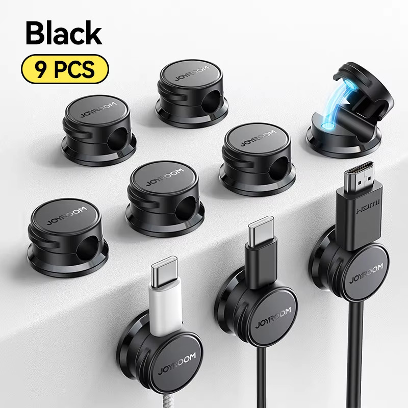 9 Pcs Cable Management Cord Organizer Magnetic Cable Clips Adhesive Wire Holder 