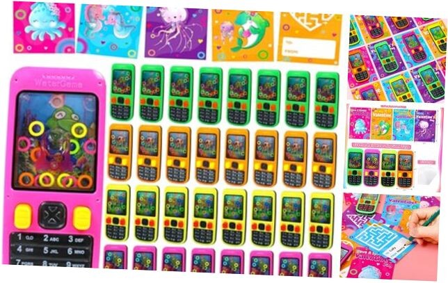 24pcs Water Games Handheld Valentines Day Cards Gifts for Kids - Water Ring Game