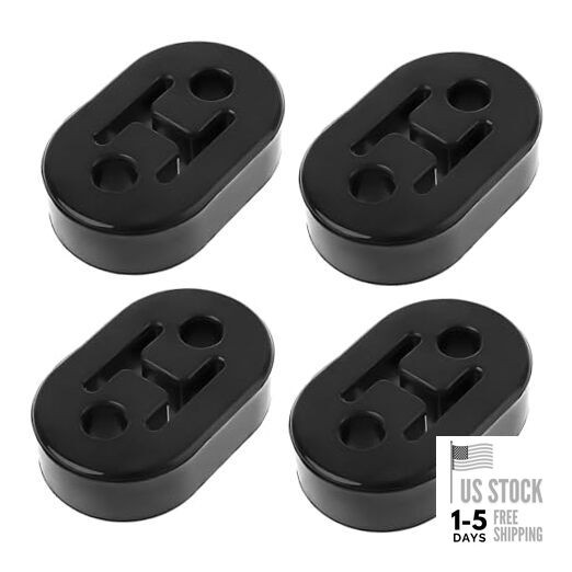 Rubber Exhaust Hanger, 0.47 Inch 2-Hole Adjustable Insulator Exhaust Pipe 4 PCS