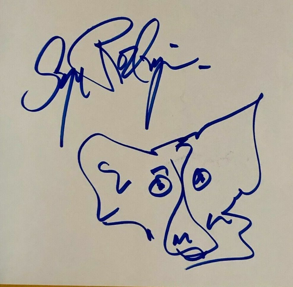 BLUE DOG: George Rodrigue Original Drawing Sketch Signed Autographed