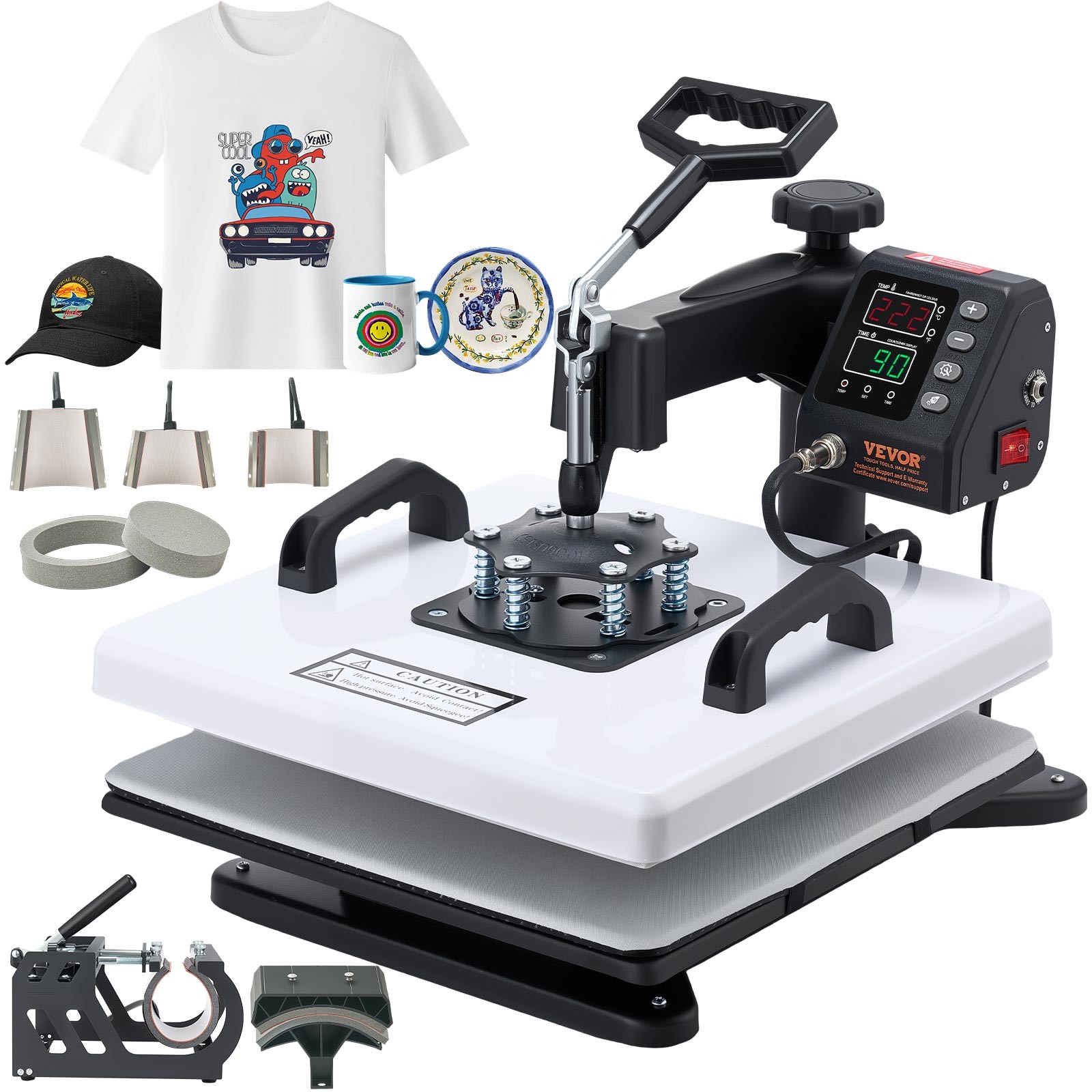 VEVOR Heat Press Machine Multifunction Sublimation Press Machine 360° Swing Away