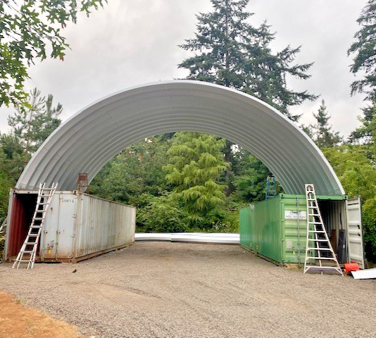 Q42x60x17 Engineered Steel Building Kit | DuroSPAN Clear-Span Arch Roof - OPEN