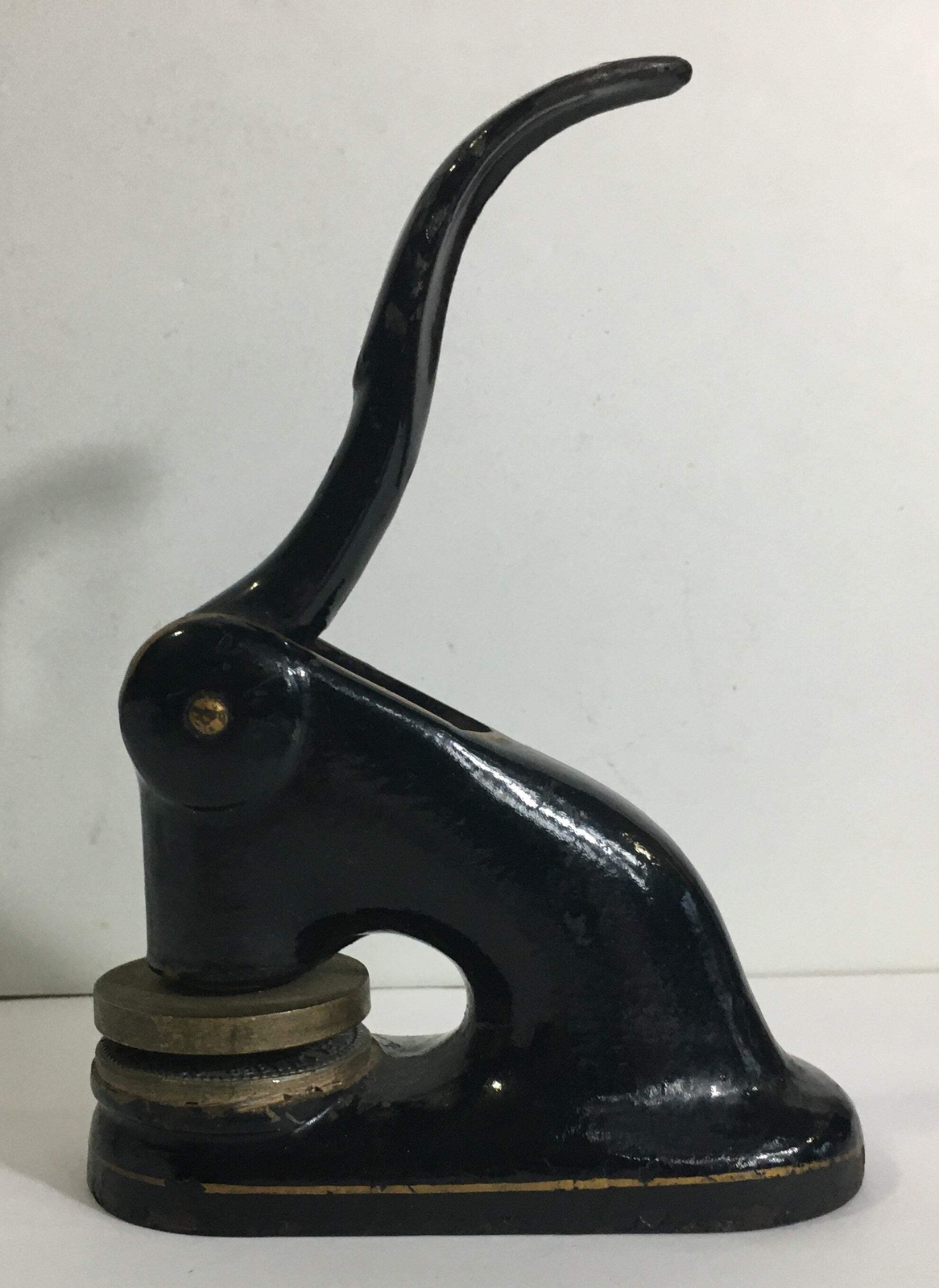 Antique 1900s Cast Iron Stamp Press Seal Embosser. - Working Condition - Bradley