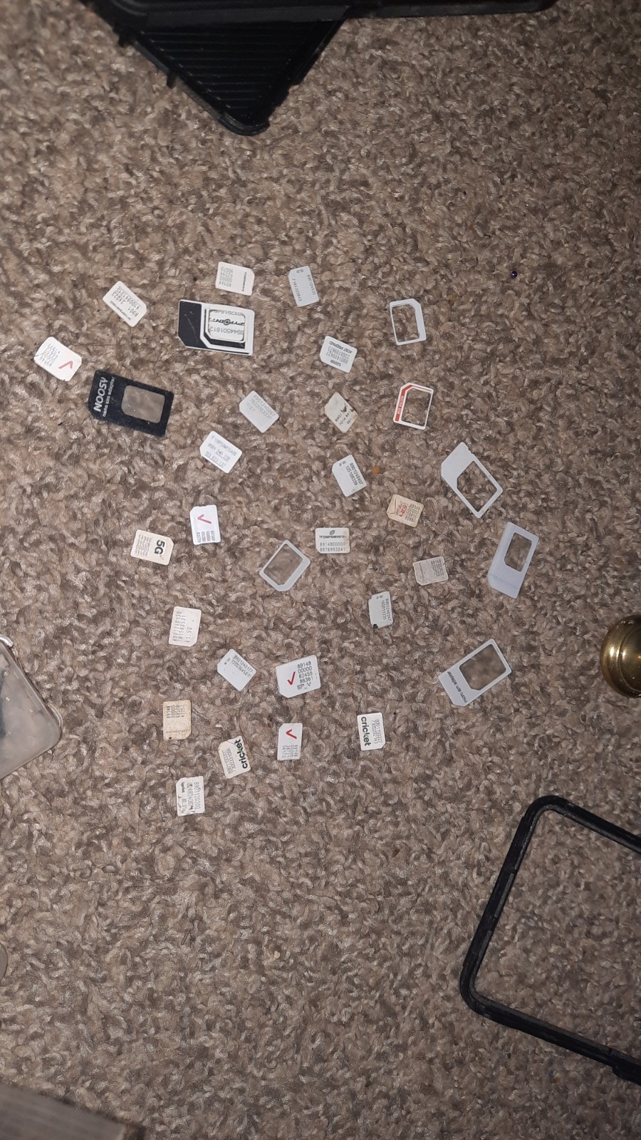 LOT OF Used Micro/Mini SIM Cards for Testing/Gold - Mixed Carriers