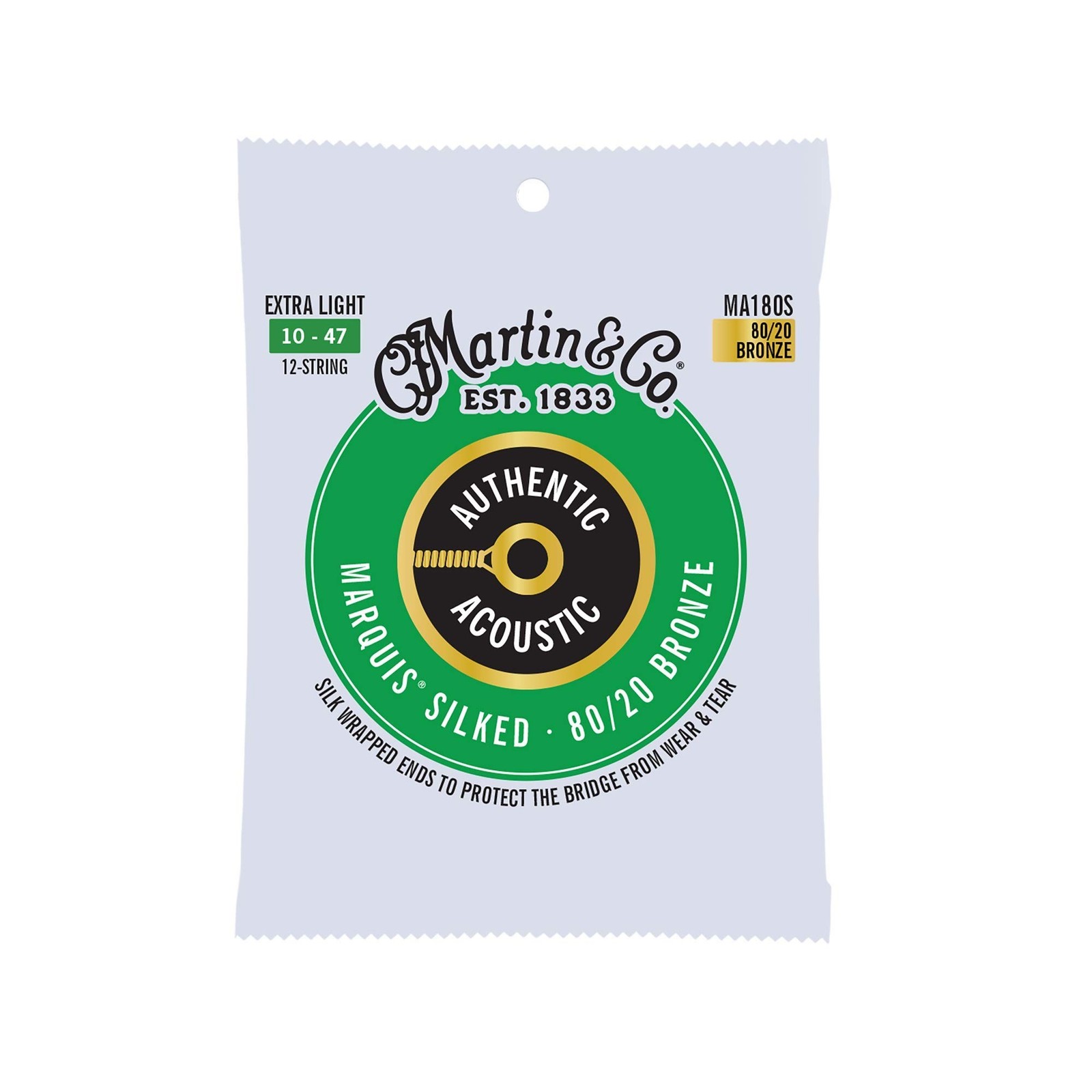 Martin Authentic Acoustic Guitar Strings - Marquis Silked Extra Light 12-String