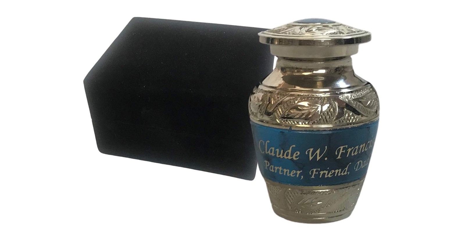Customized Blue Keepsake Cremation Urn, Funeral Tokens, Ash Urns with Persona...