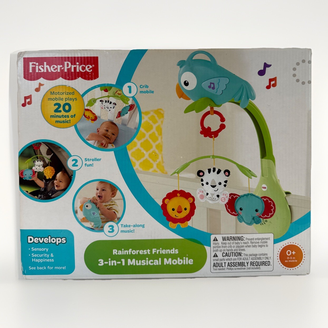Fisher-Price Rainforest Friends 3 In 1 Musical Mobile Crib Soother Babies 2014