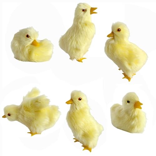 6 Realistic Duck Figurines, Lifelike Plush Duckling, Spring Duckies Farm 