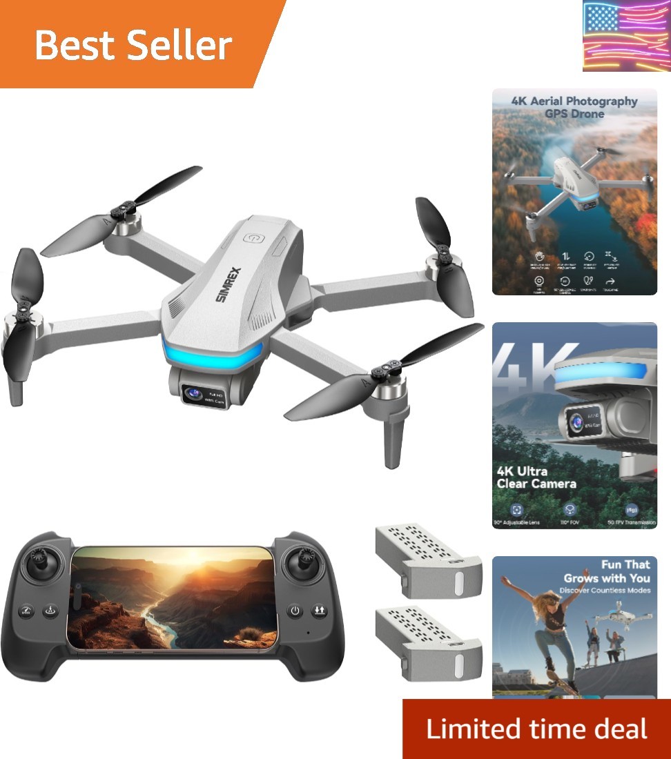 GPS Drone with Camera for Adults 4K, Brushless Motor Drones for Beginners ,5G...