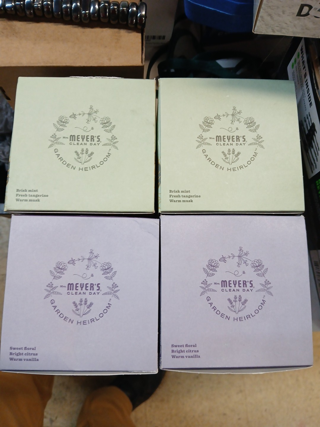 4 Pc MEYER'S CLEAN DAY Garden Heirloom BRISK MINT & SWEET FLORAL. Nib