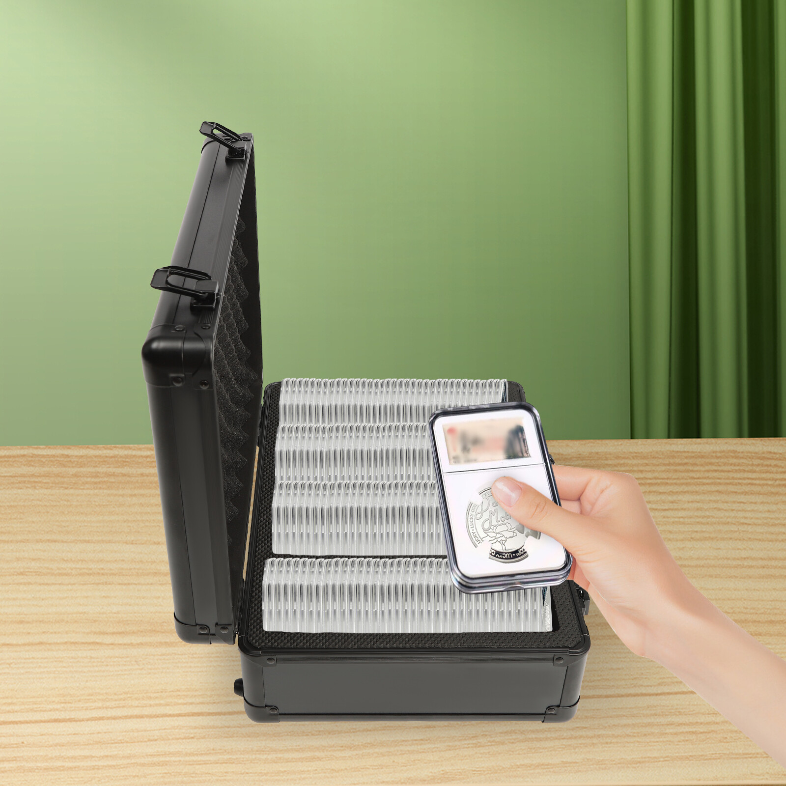 4 Spaces Graded Coin Case Coin Slab Case Antislip Graded Card Case Storage Box