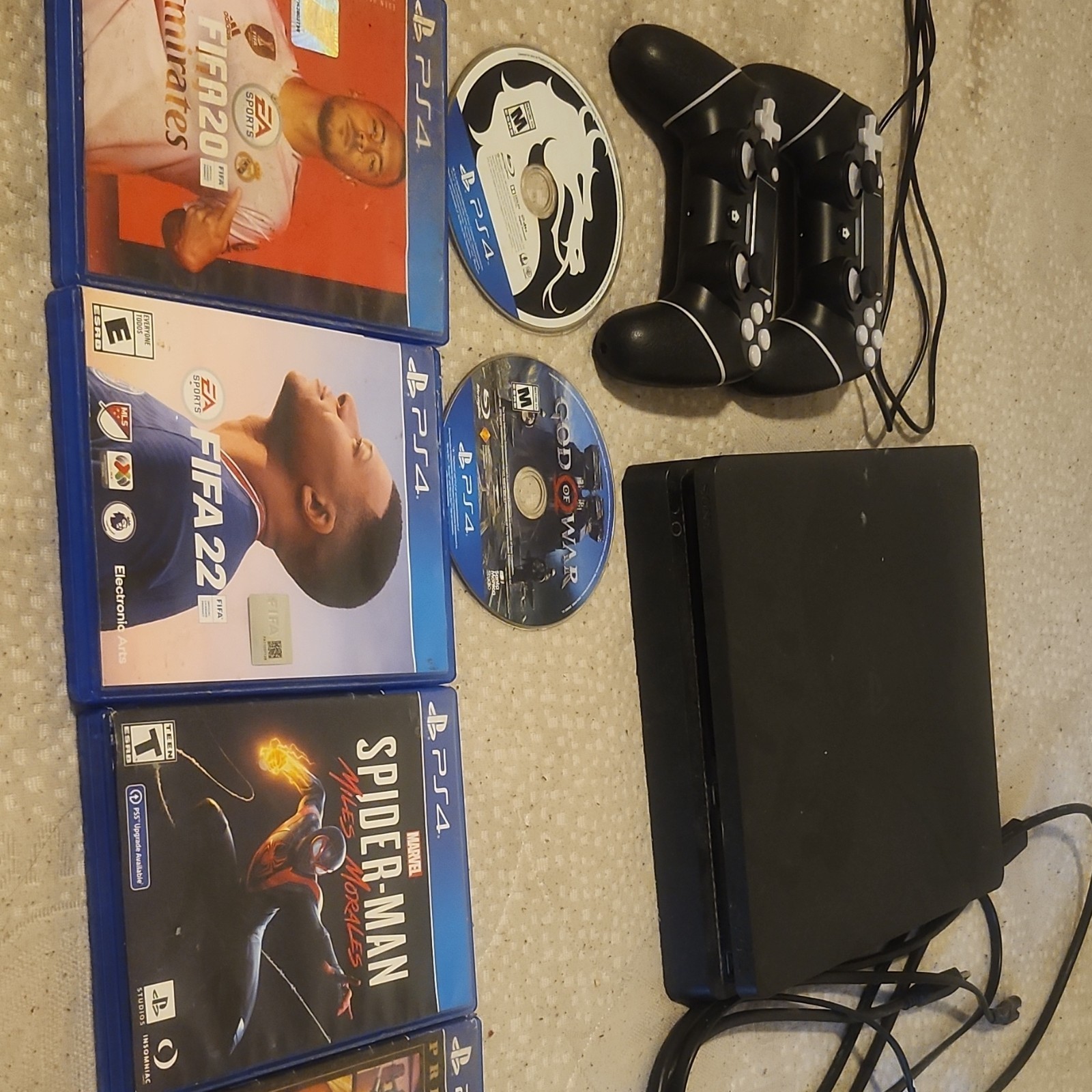 Sony PlayStation 4 Console with 2 Controllers & PS4 Games: Spider-Man, GTA V