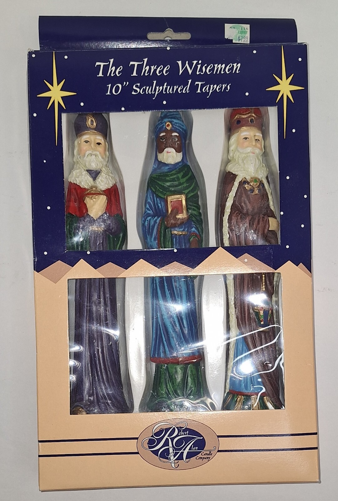 The Three Wise Men 10 Inch Sculputured Candles Xmas