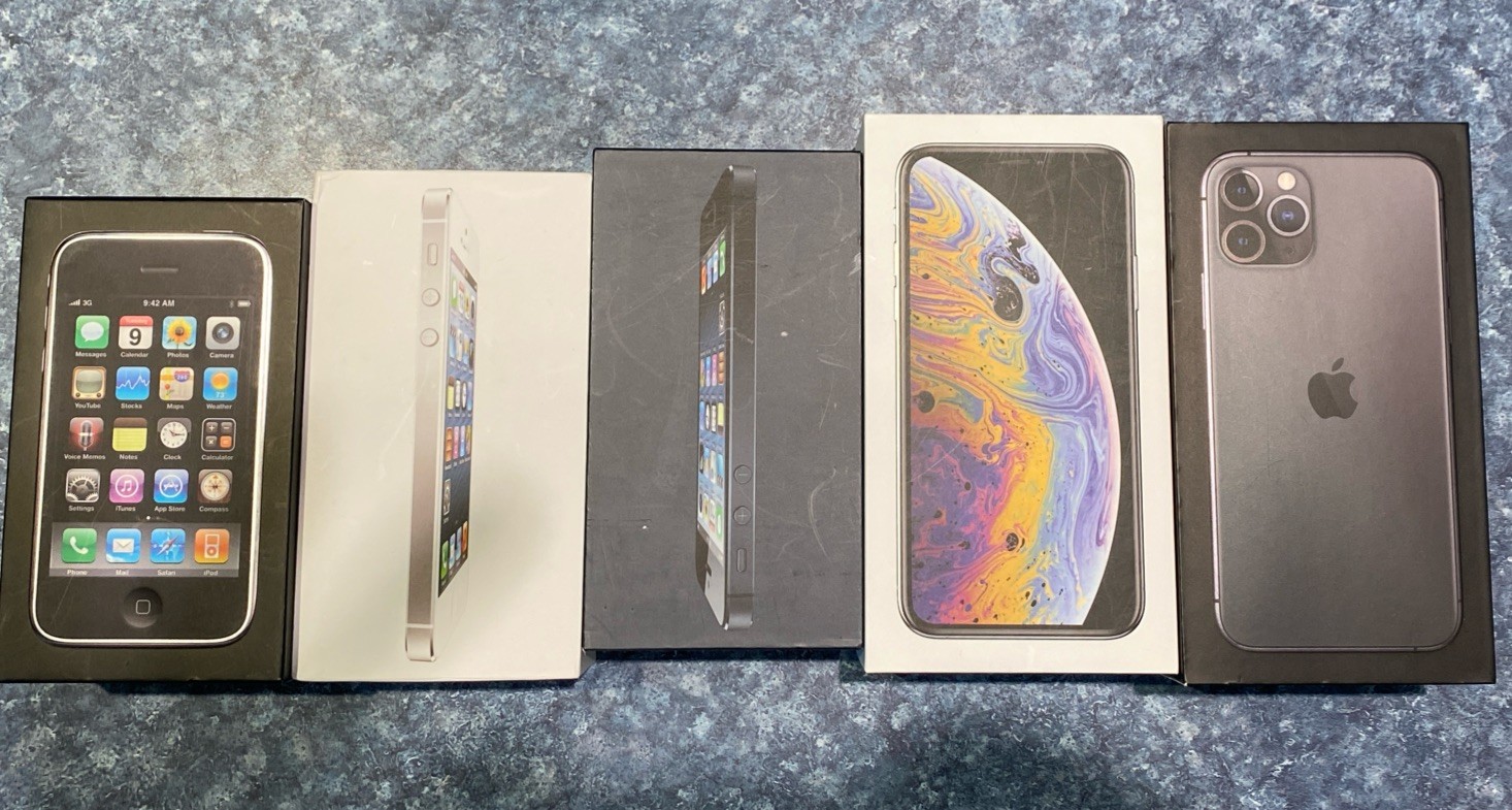 Lot Of 5 Empty iPhone Boxes. Boxes Only, No Phones