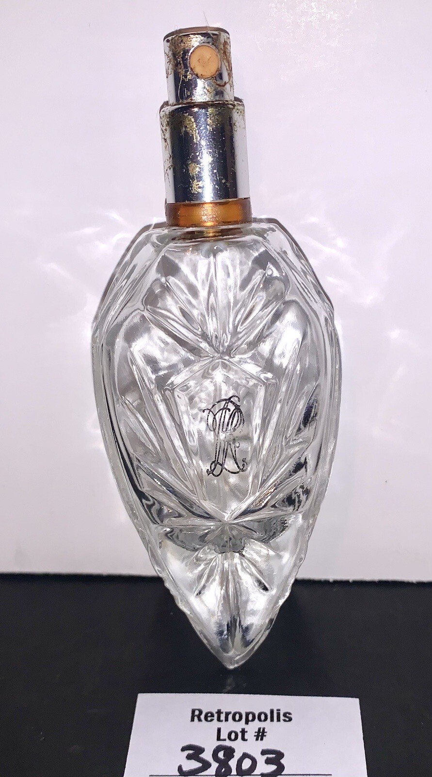 Ralph Lauren Empty Spray Bottle Refillable Women Embossed Glass 1999 .68oz 20ml