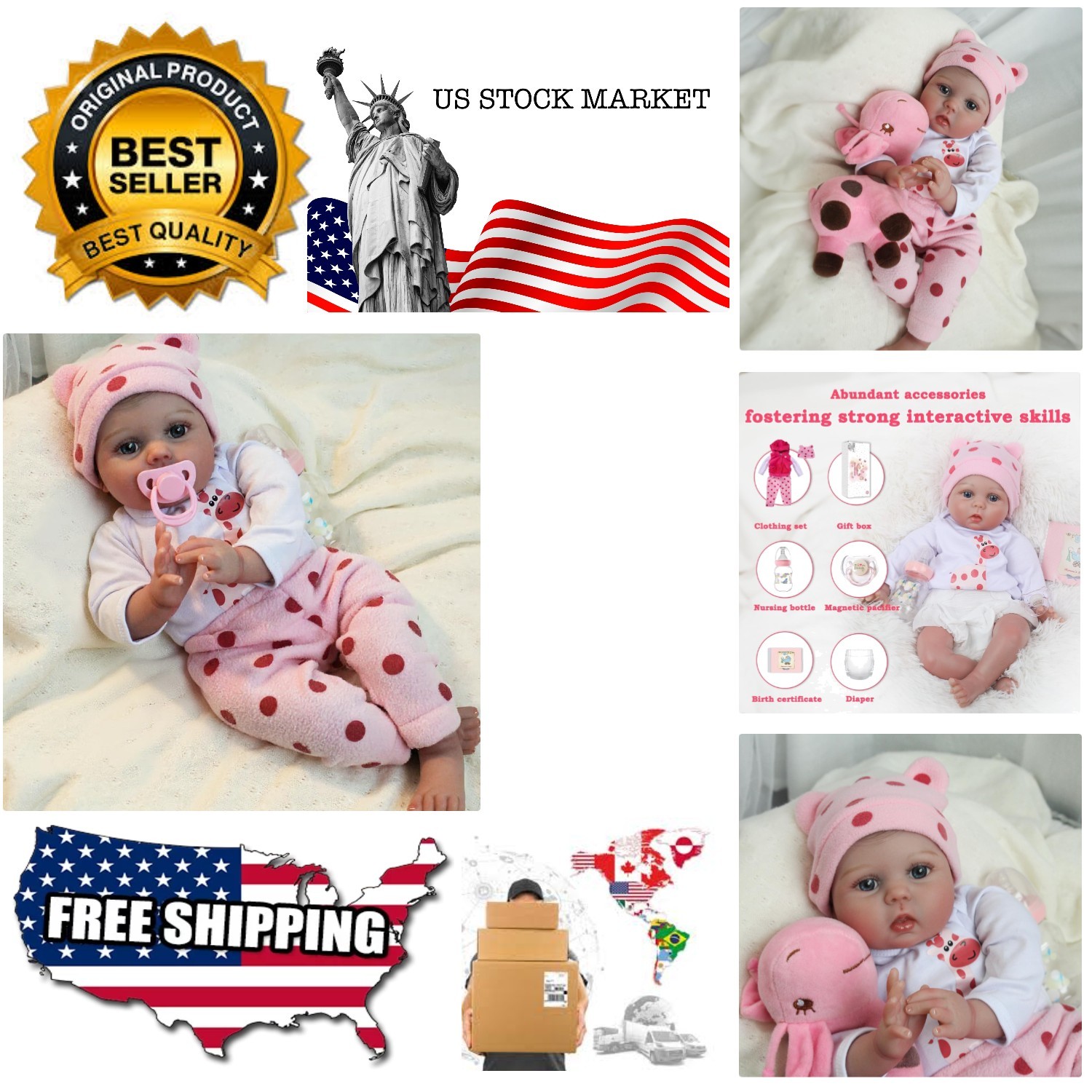 Reborn Baby Dolls - 20 inches Realistic Newborn Lifelike Baby Dolls Toy for K...