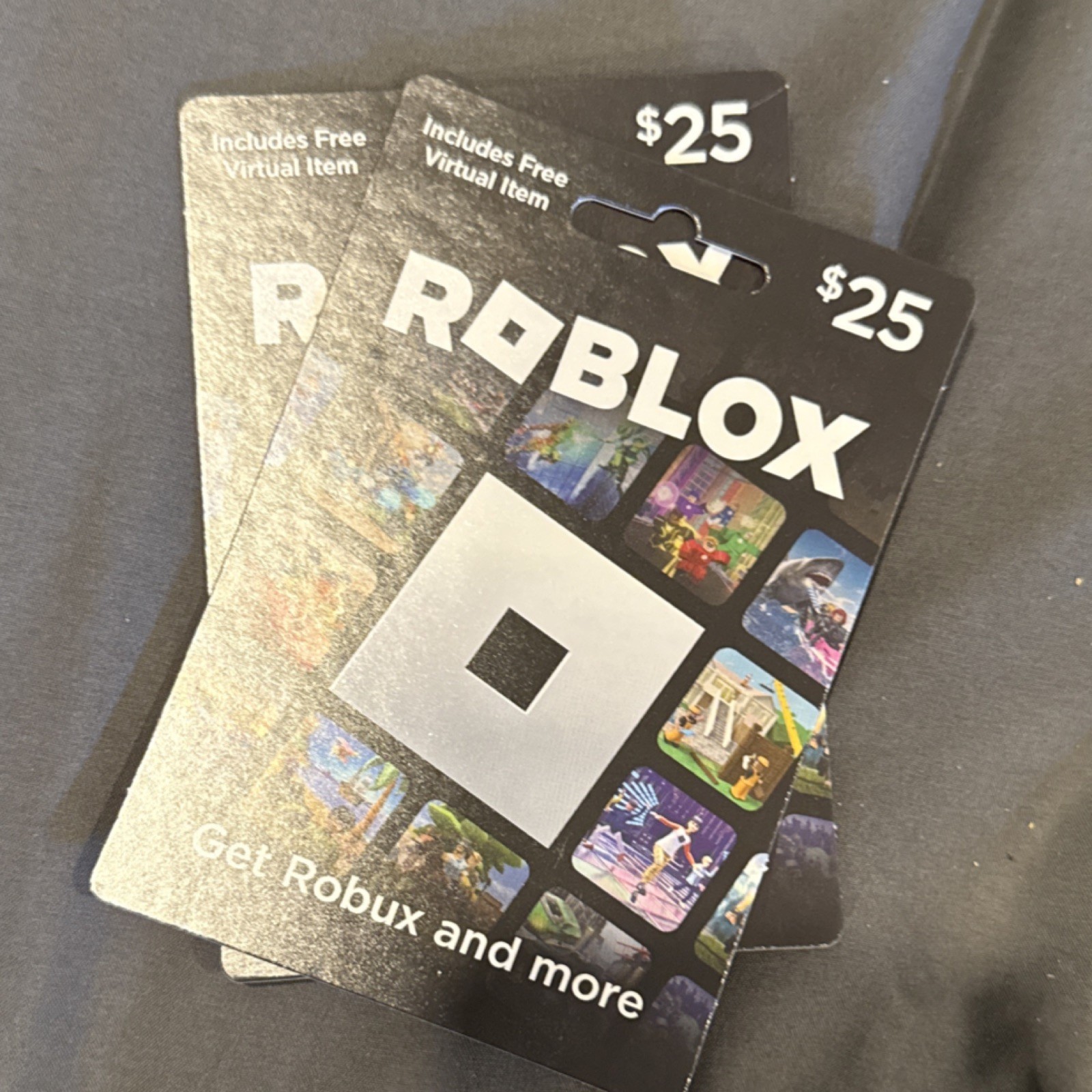 2 Roblox $25 Prepaid Gaming Card including free Virtual Item