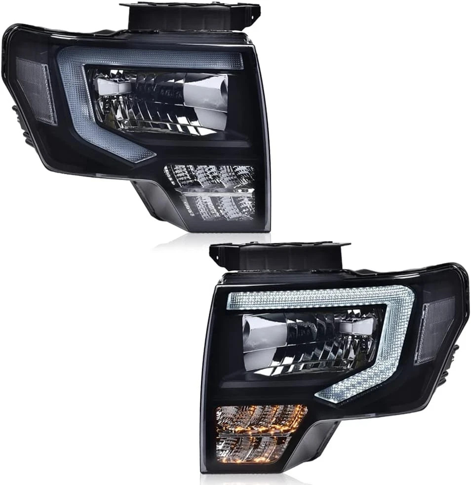 LED DRL Headlight Assembly, Compatible with Ford F150 2009-2014 Headlamps FO2503