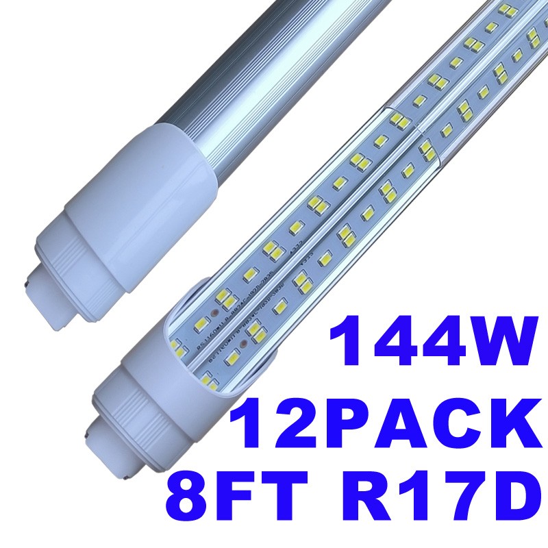 12Pack 8FT 144W Led Tube Light R17D HO Base T8 Rotatable 8 Foot Led Shop Lights