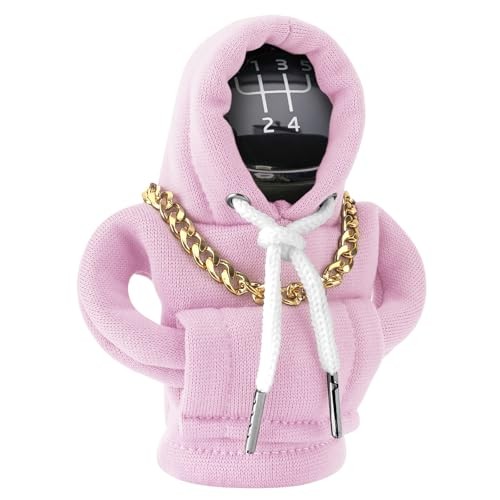 Funny Gear Shift Hoodie Cover, Car Shifter Knob Sweatshirt, Universal Pink