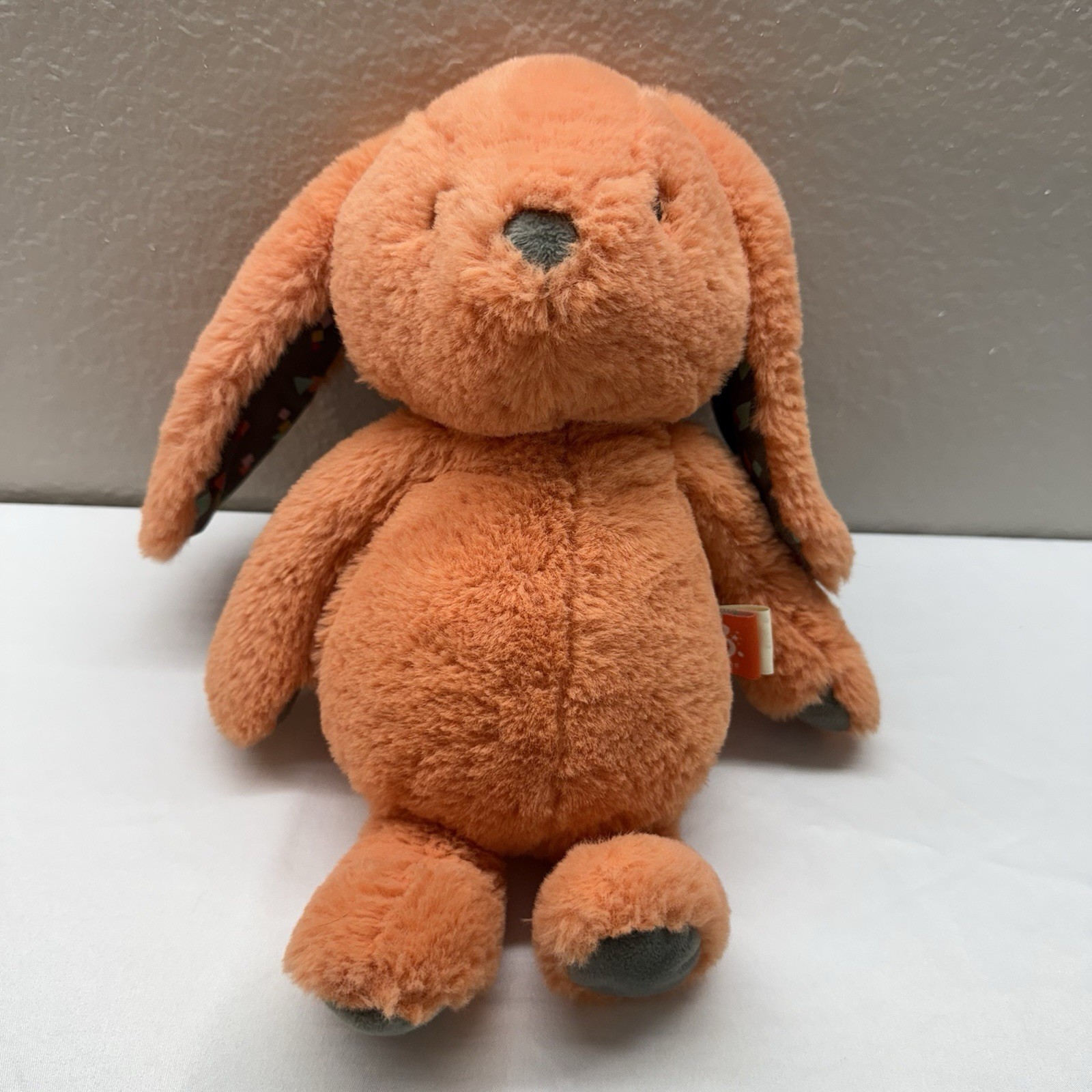 B Softies Orange Bunny 11" Plush Rabbit Security Baby Lovey