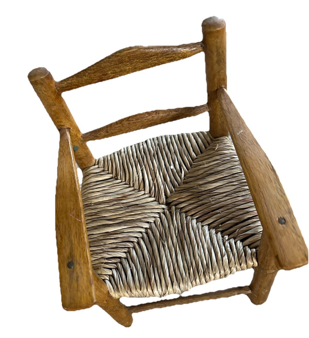 Vintage Doll Chair Wooden Farmhouse Style Elf Shelf Chair 