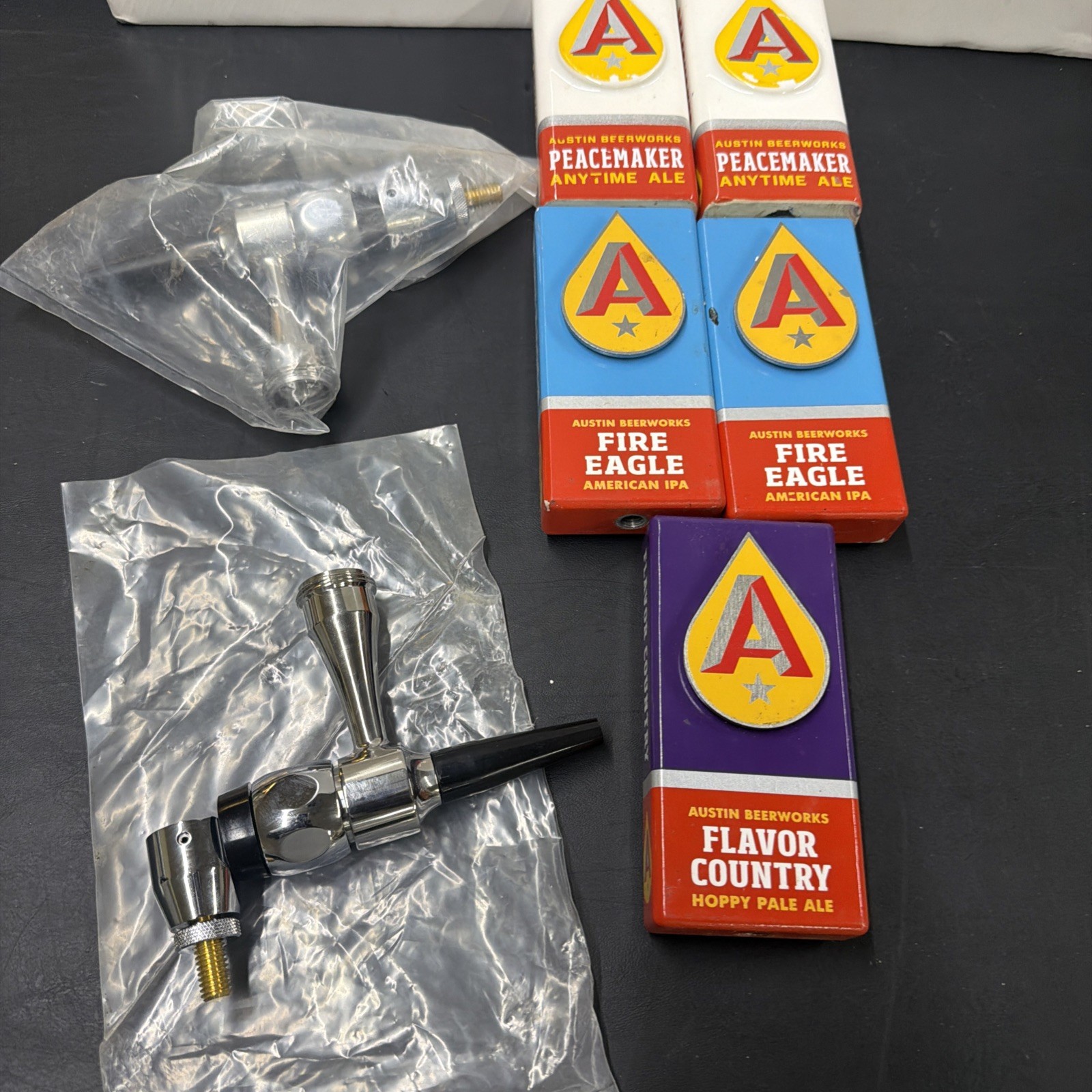 2 Guinness Nitro Stout Draft Beer Faucet with Spout Bar and 5 Handles New Read!!