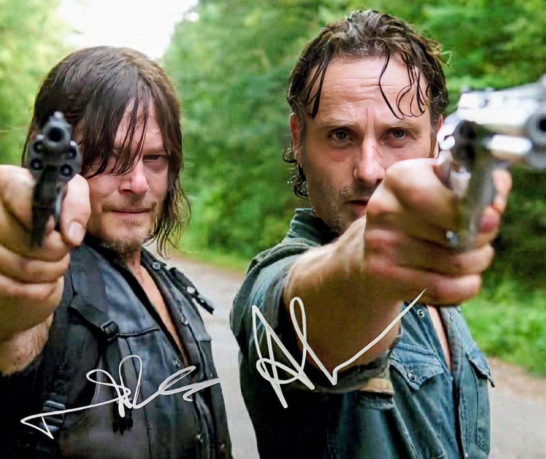 Walking Dead Rick & Daryl Framed 8x10 Signed Photo Reprint Fast Free Shipping 