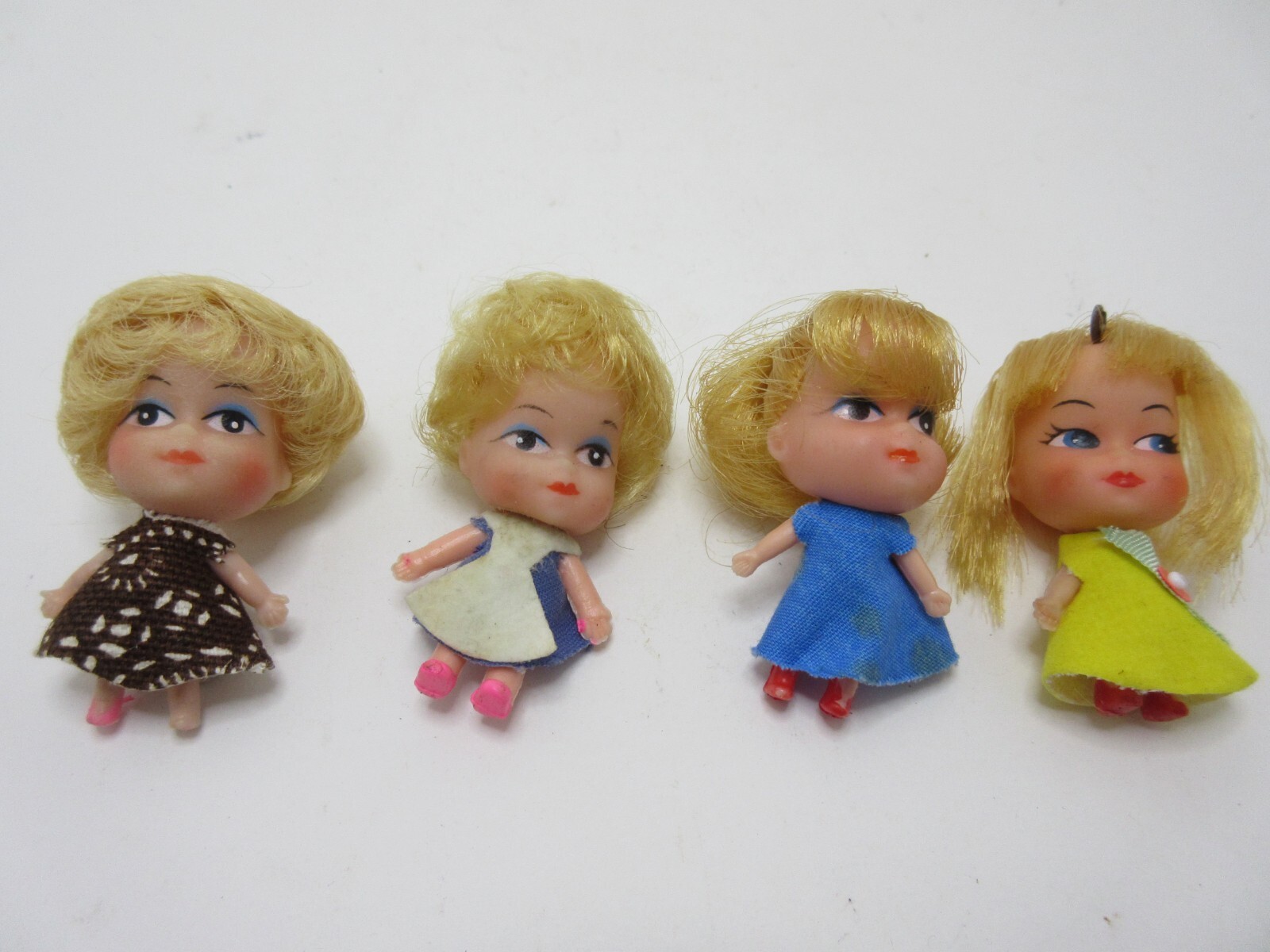 4 Old Vintage Little Dolls Vending Gumball Machine  Toys 2" Tall