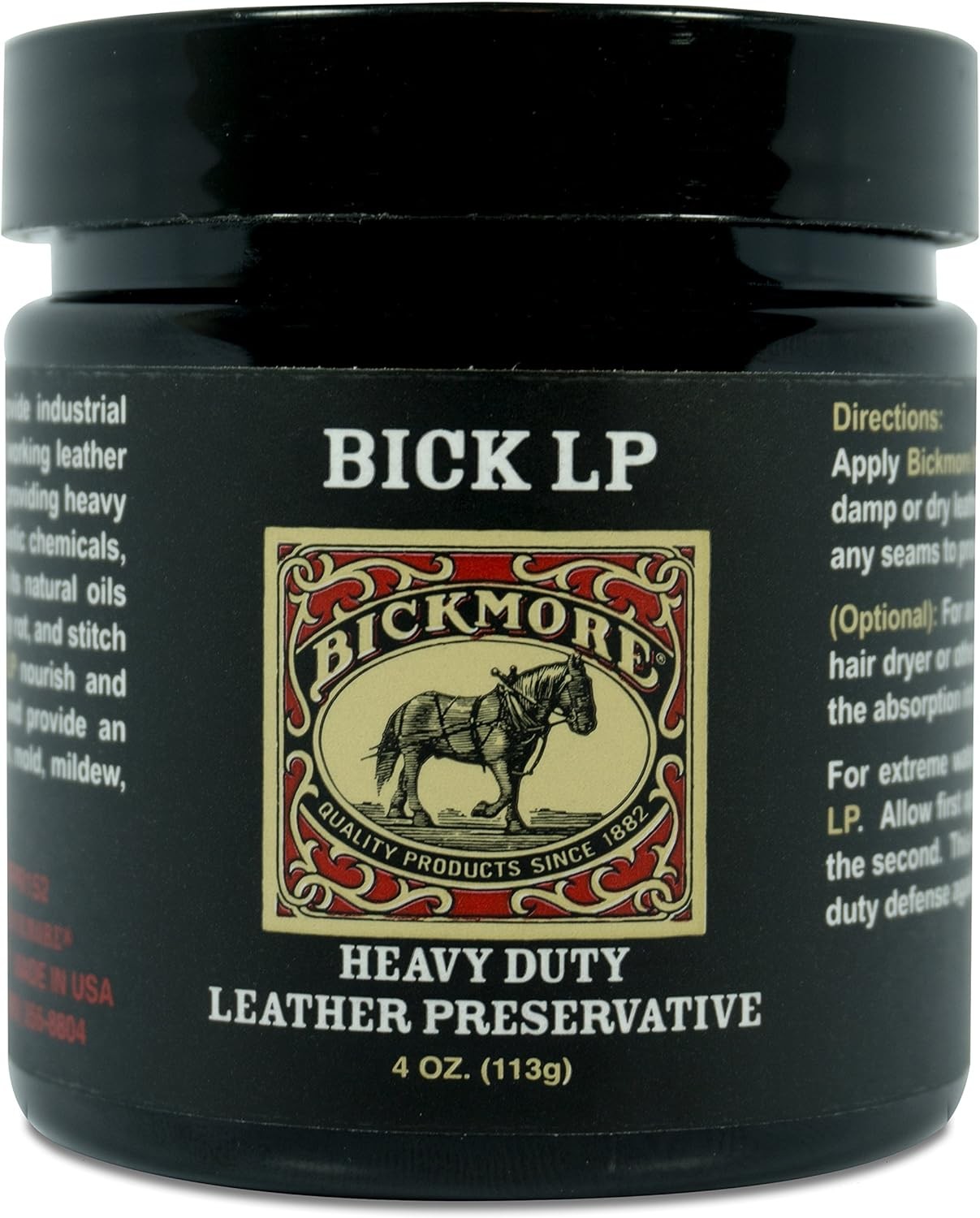 Leather Conditioner Scratch Repair Bick LP 4oz Heavy Duty Preservative