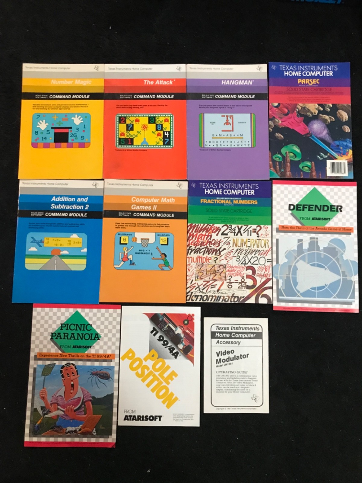Vintage Texas Instruments Home Computer Program Guide Book Lot of 11