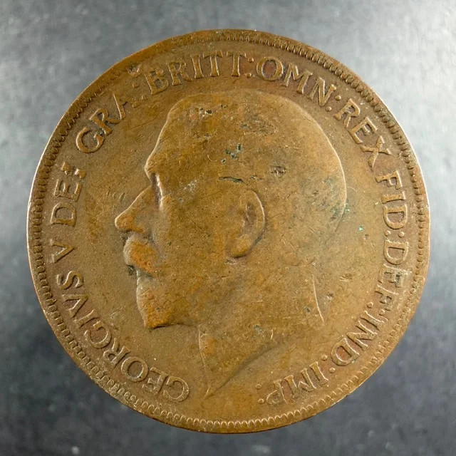 1921 Great Britain 1 Penny George V Bronze Bold Design