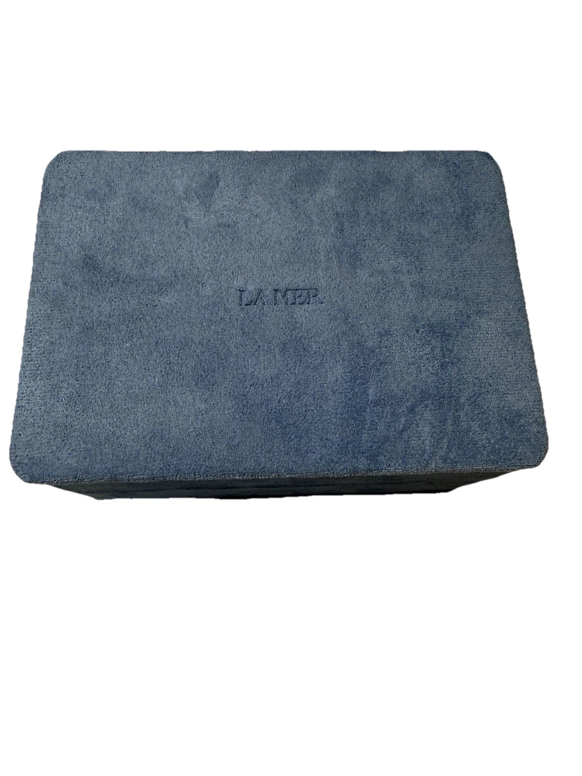 LA MER Light Blue Velvet Hinged Storage Box 8"x4" Luxury Empty Gift Box Jewelry