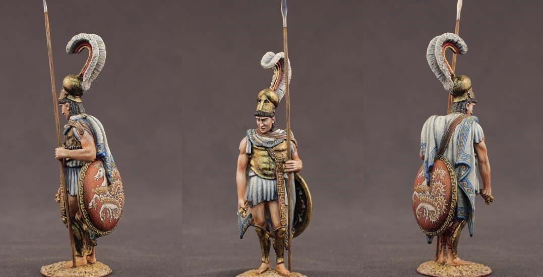 Tin toy soldiers  ELITE painte 54mm. Greek Hoplite with spear