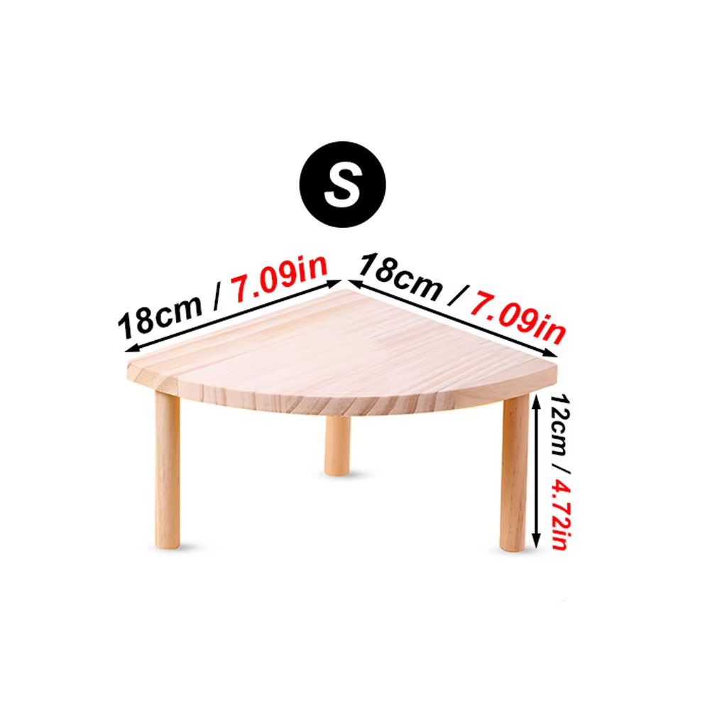 1PC Wood Fan-Shaped Platform Jumping Board Cage Landscaping for Small Animal Pet