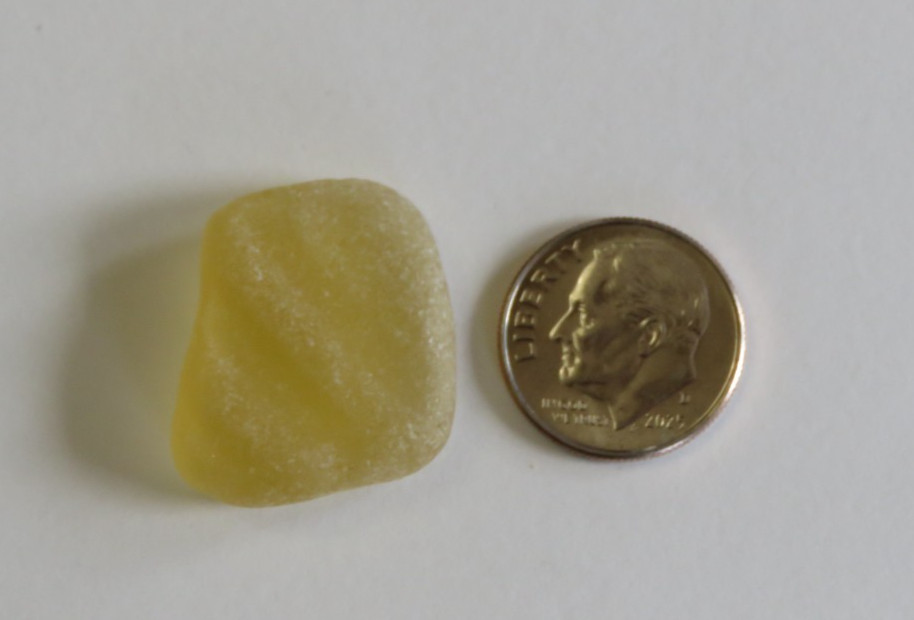 California Sea Beach Glass Surf Tumbled Frosted Light Yellow Jewelry