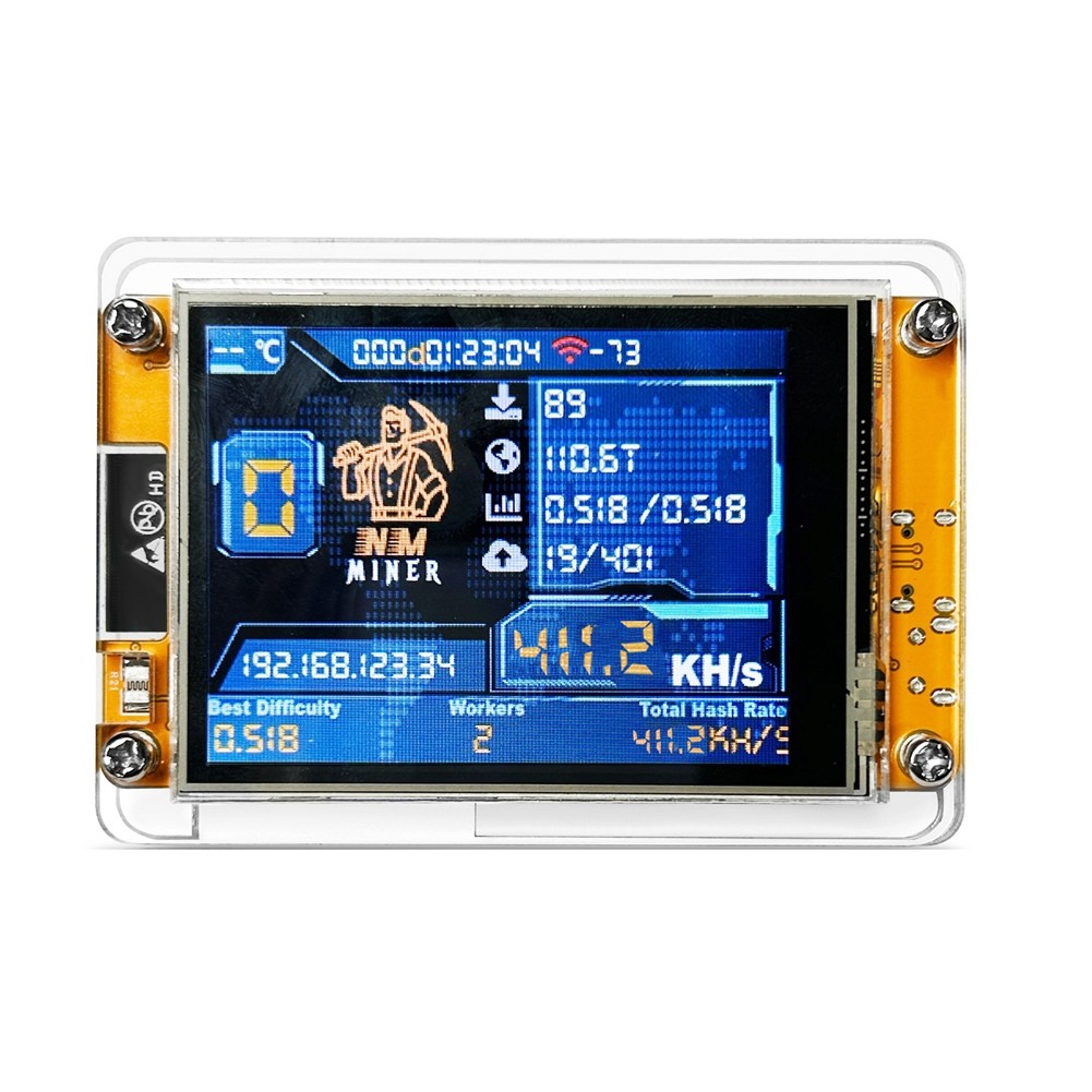   V2 411KH/S Hashrate ESP32 2.8 Inch  Display   Lottery Miner Bitcoin5096