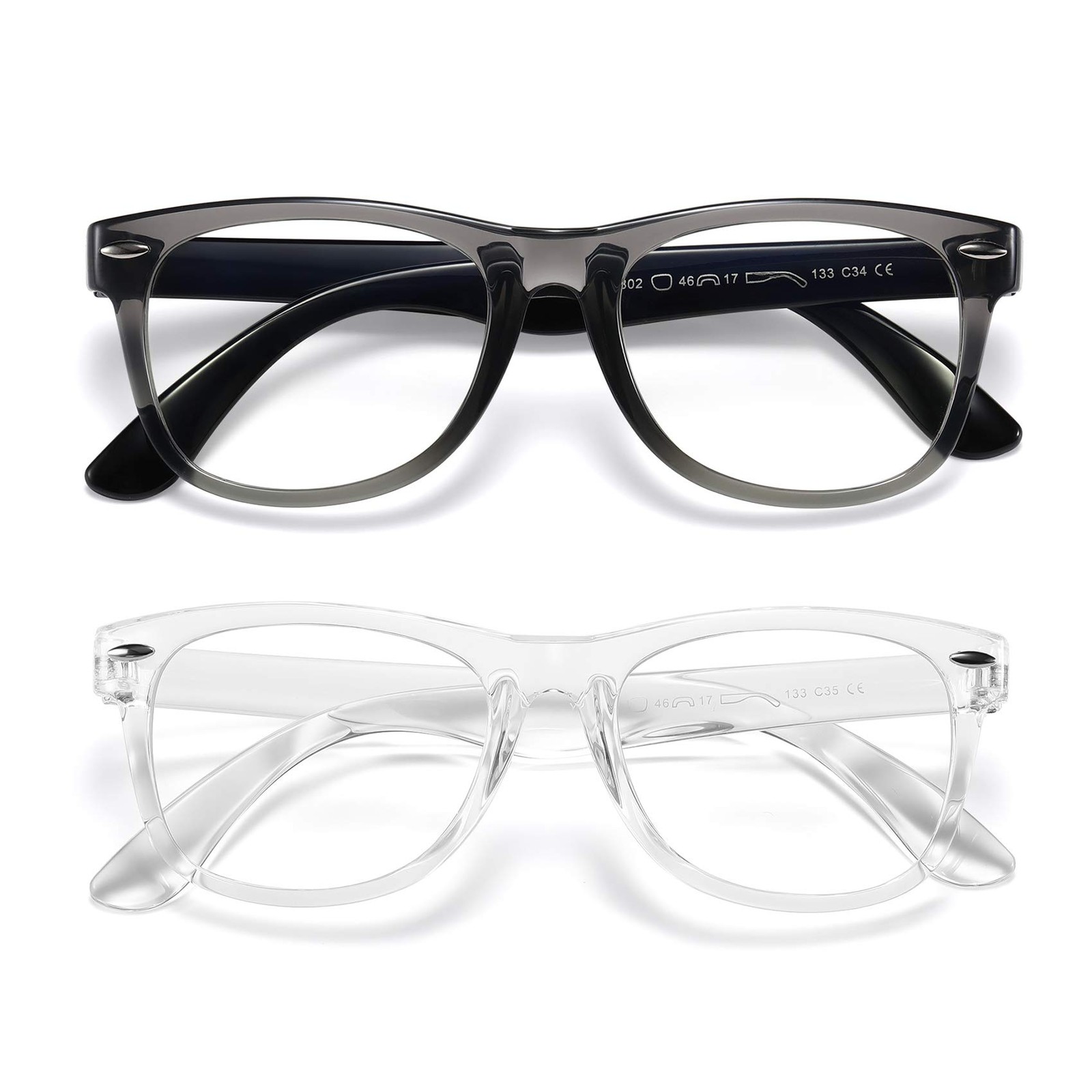 Blue Light Blocking Glasses girls boys 2 pack, computer video gaming glasses ...