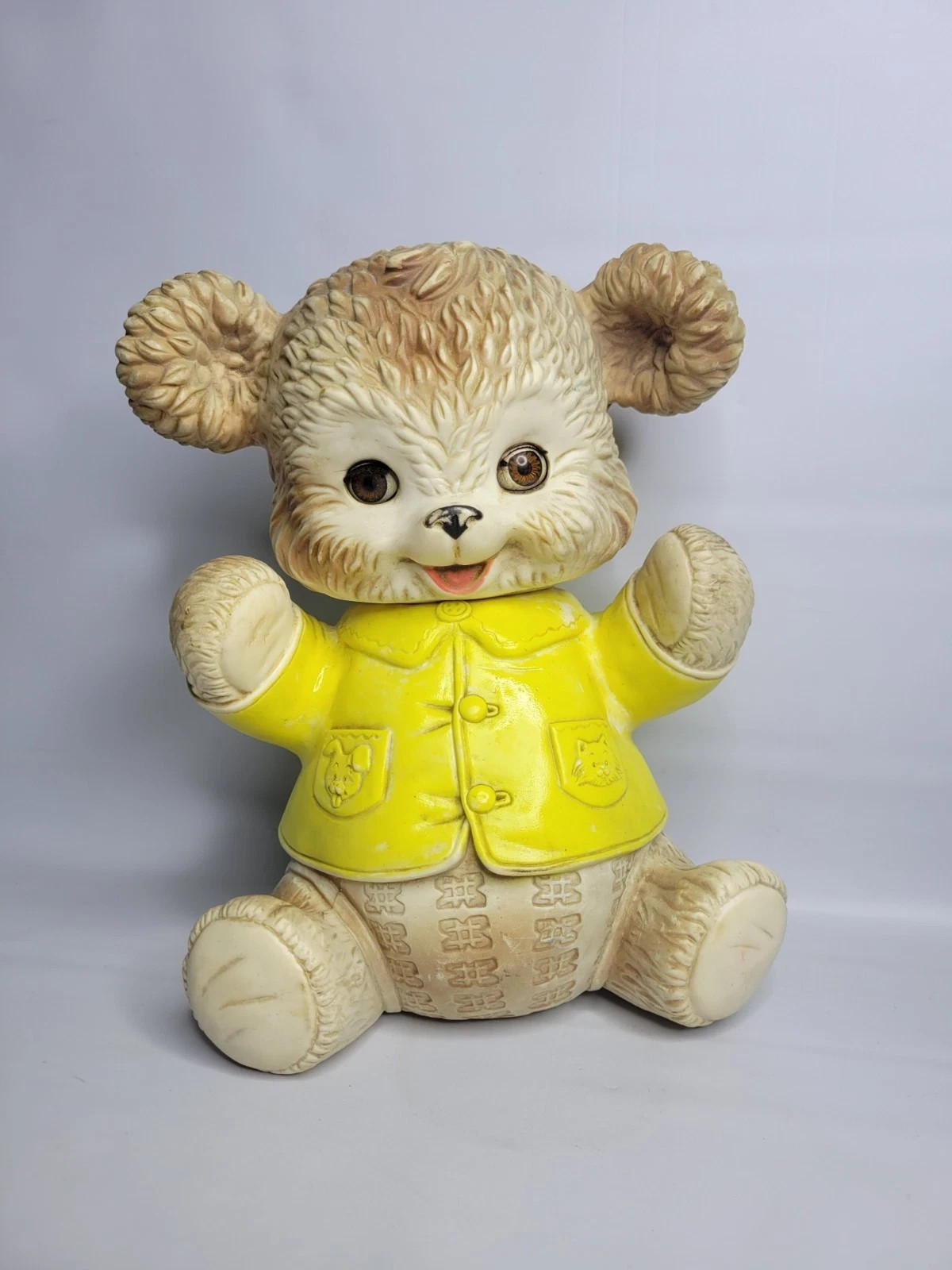 VTG 1962 Edward Mobley Rubber Teddy Bear Arrow Rubber Co Eyes & Squeaker Work