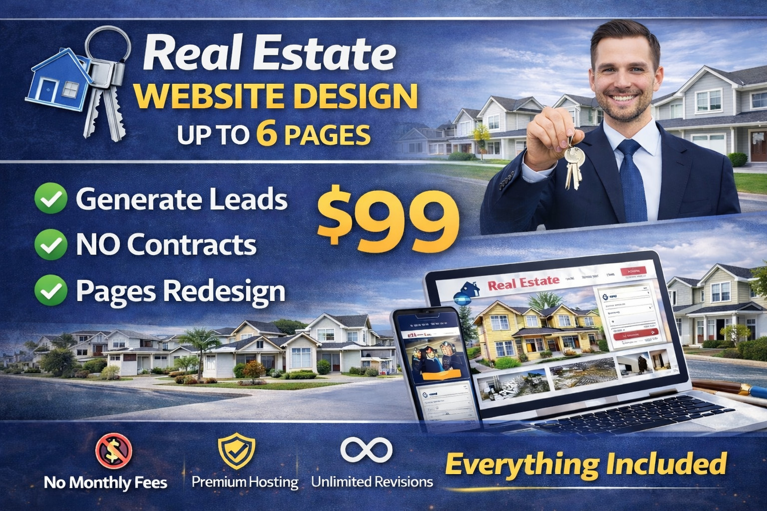 Real Estate Business Website Design | Up to 6 Pages | Fast & SEO Friendly