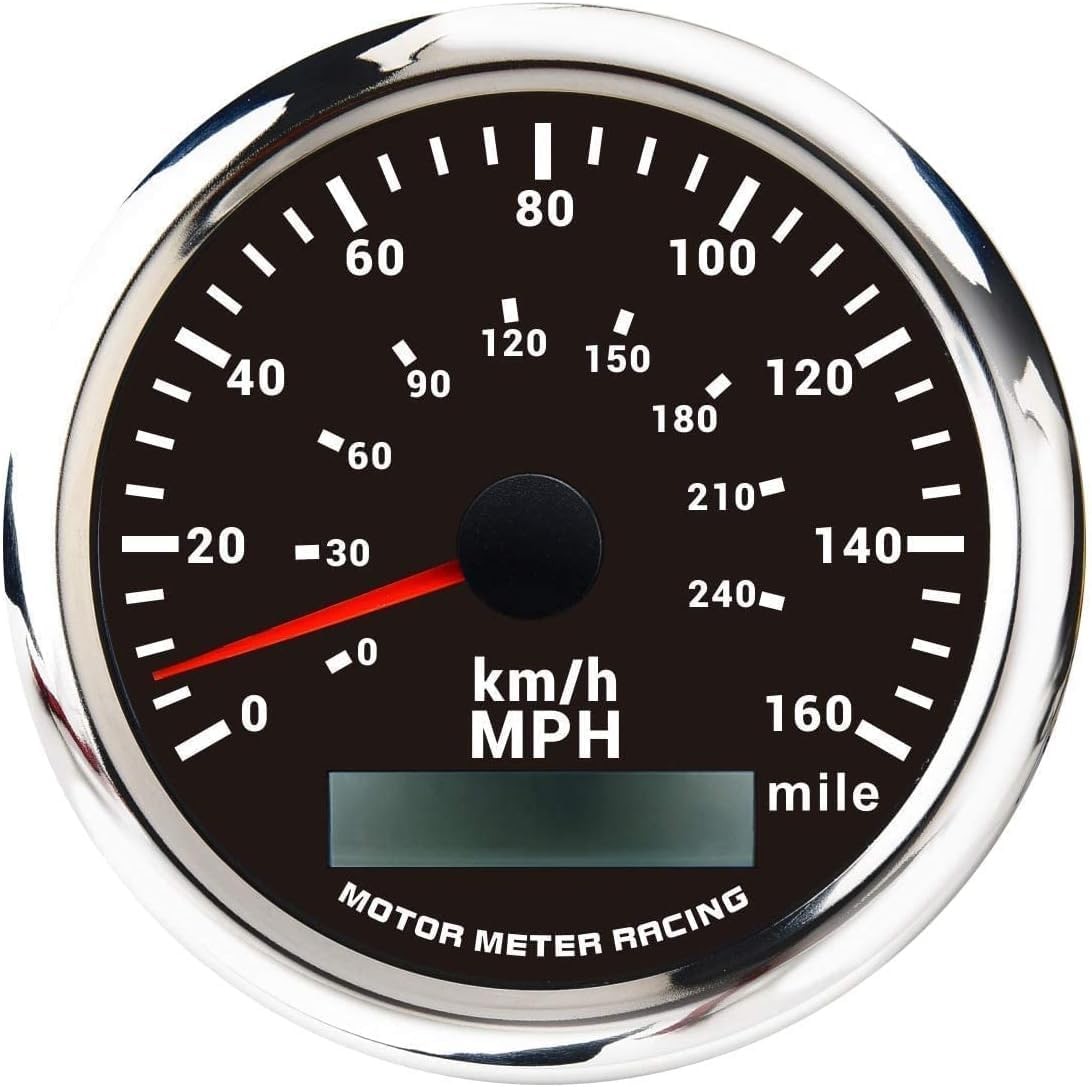 Motor Meter Racing W Pro 85mm GPS Speedometer Digital Odometer 160 MPH Waterproo