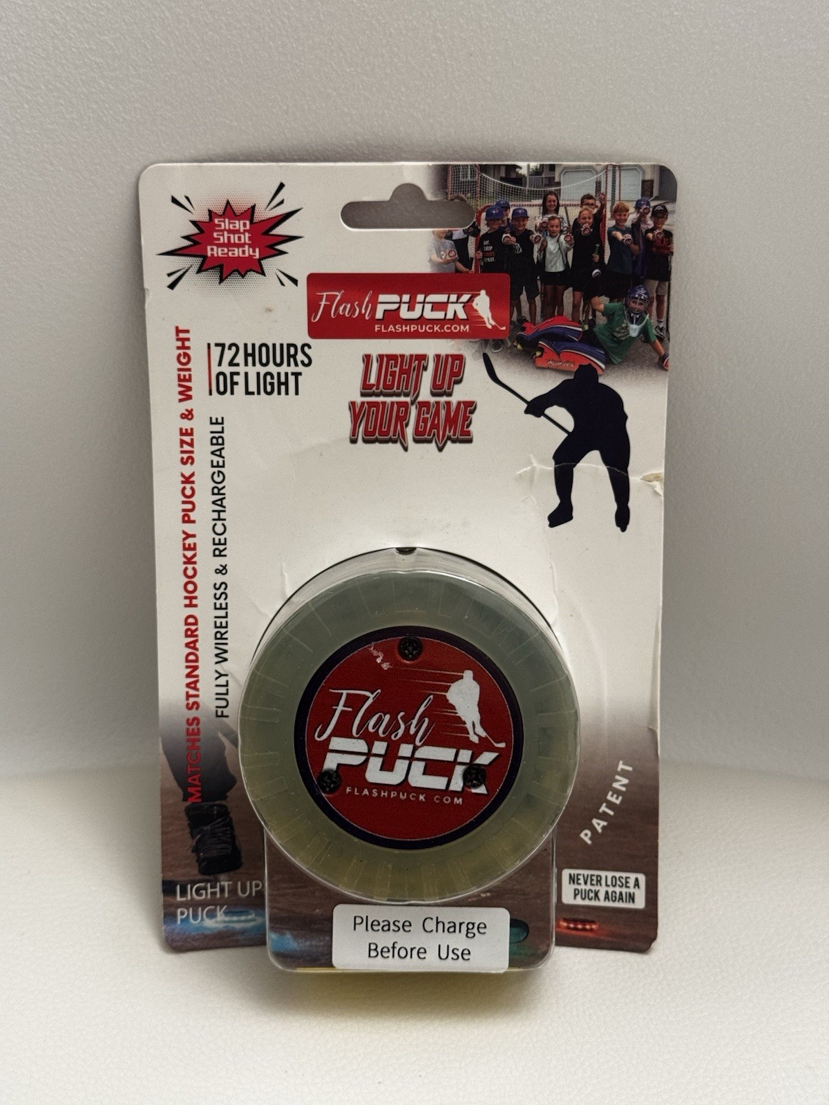 USB rechargeable hockey puck 72 hours Yellow