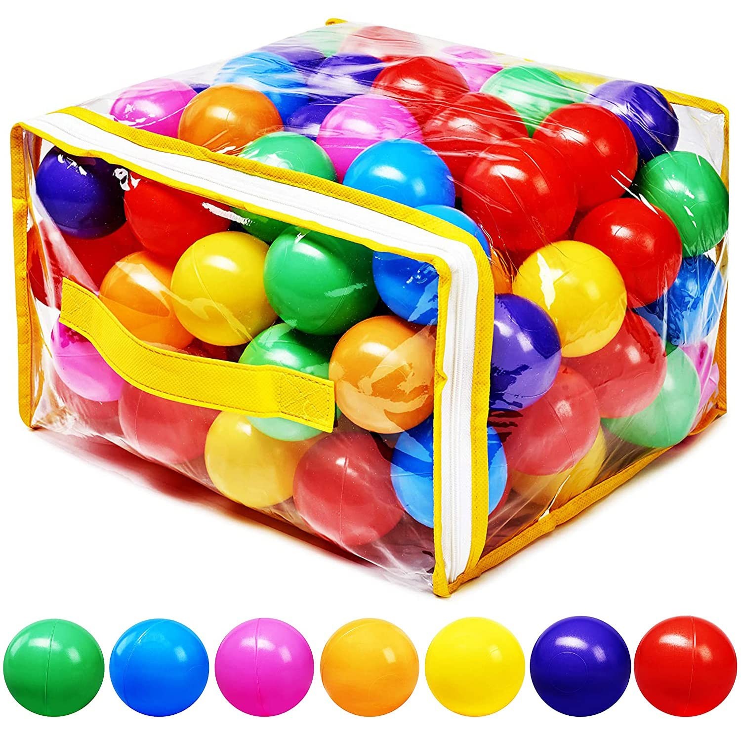 Ball Pit Balls Phthalate Free BPA Crush Proof Plastic 7 Colors Hovenlay Bright